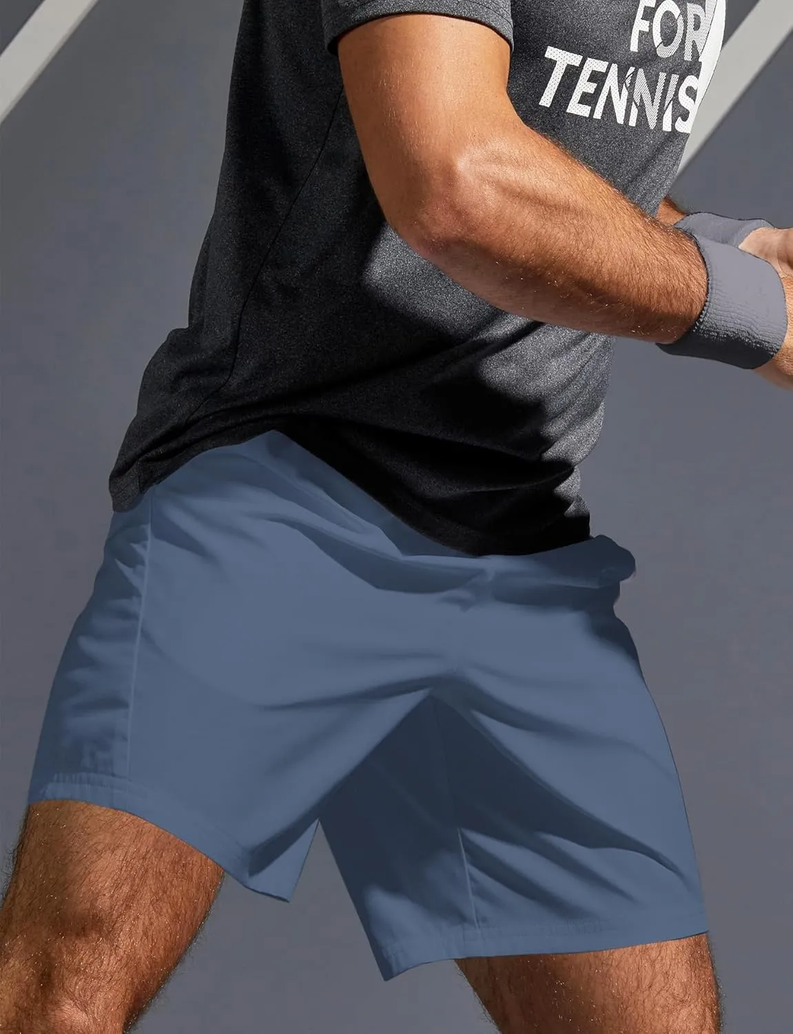 Aolesy Mens Athletic Shorts 7?? Quick Dry Gym Running Shorts with Zipper Pockets Lightweight Workout Shorts