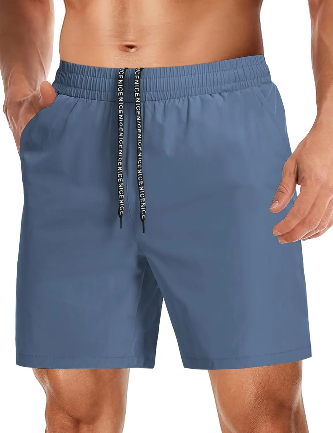 Aolesy Mens Athletic Shorts 7?? Quick Dry Gym Running Shorts with Zipper Pockets Lightweight Workout Shorts