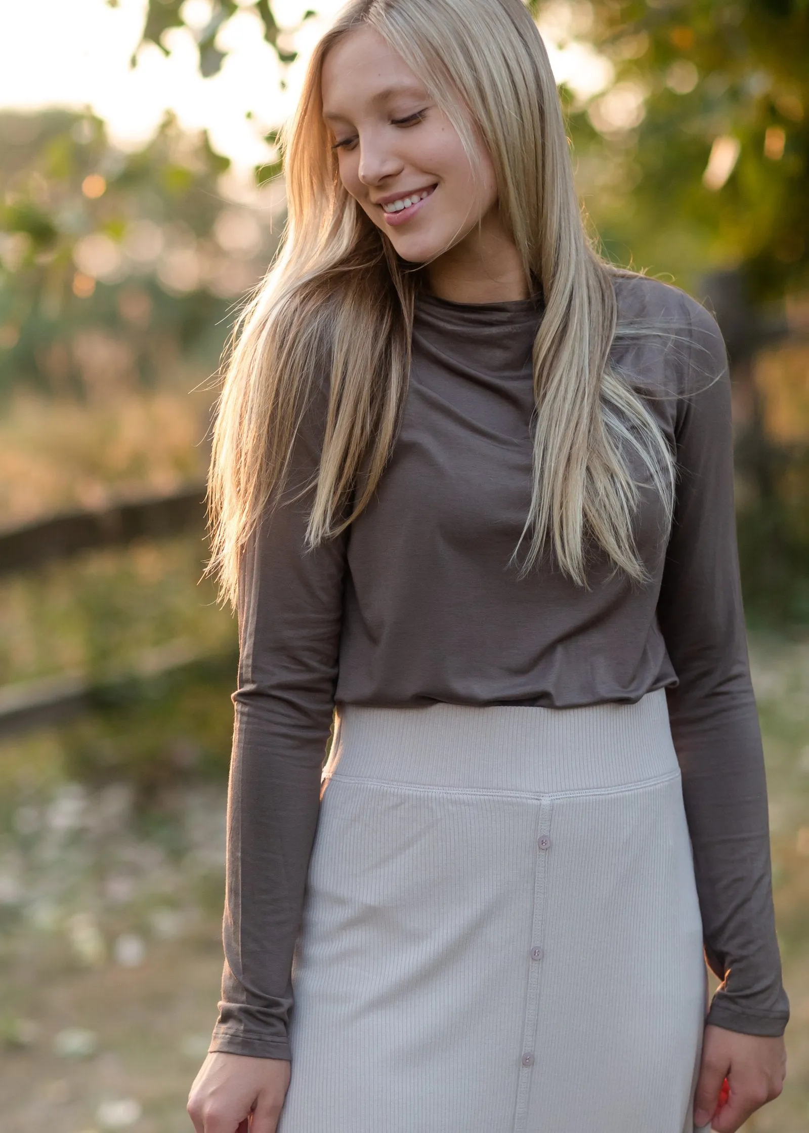 Boat Neck Modal Long Sleeve Tee