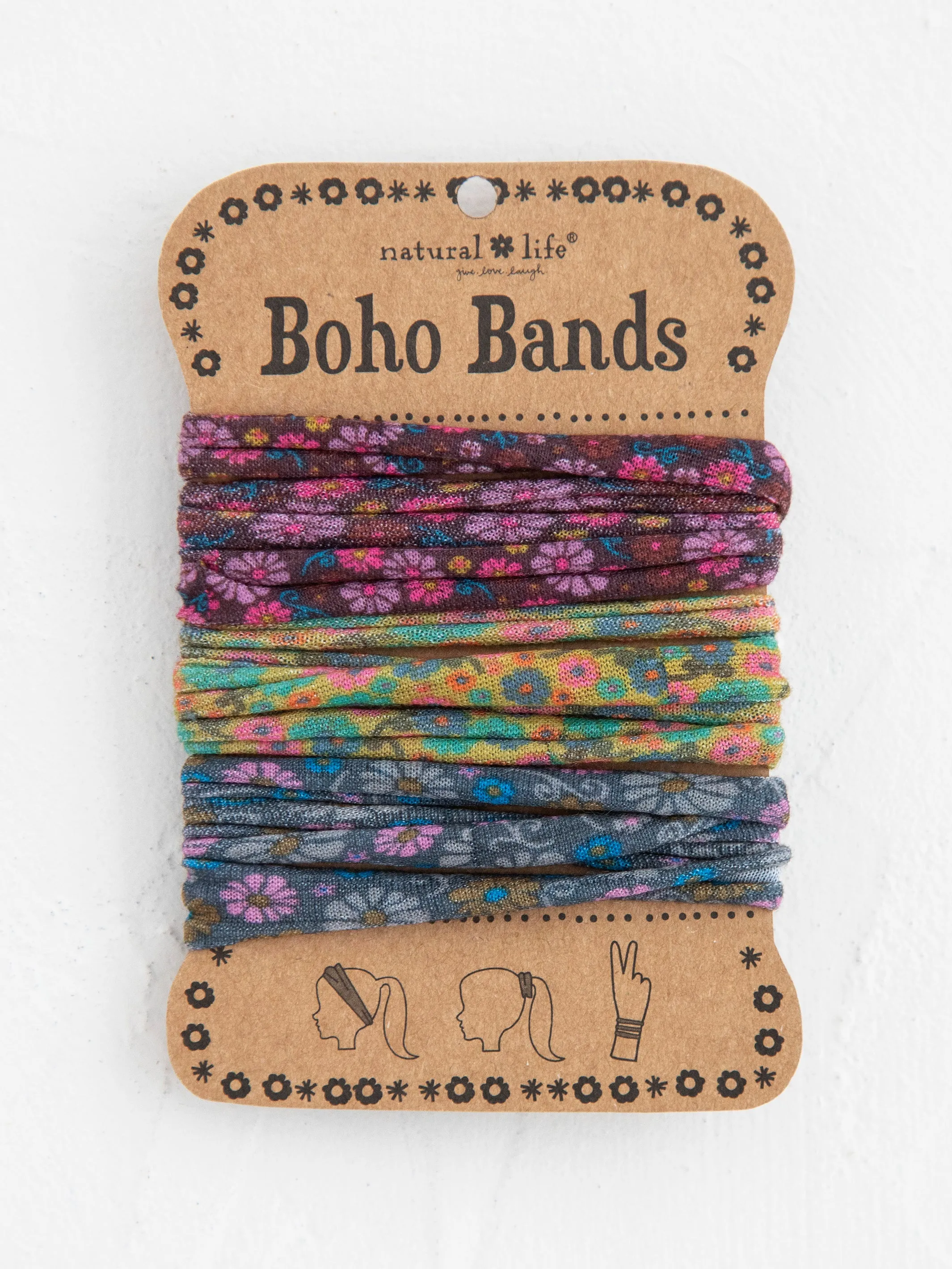 Boho Bands Hair Ties, Set of 3 - Violet Mustard Grey