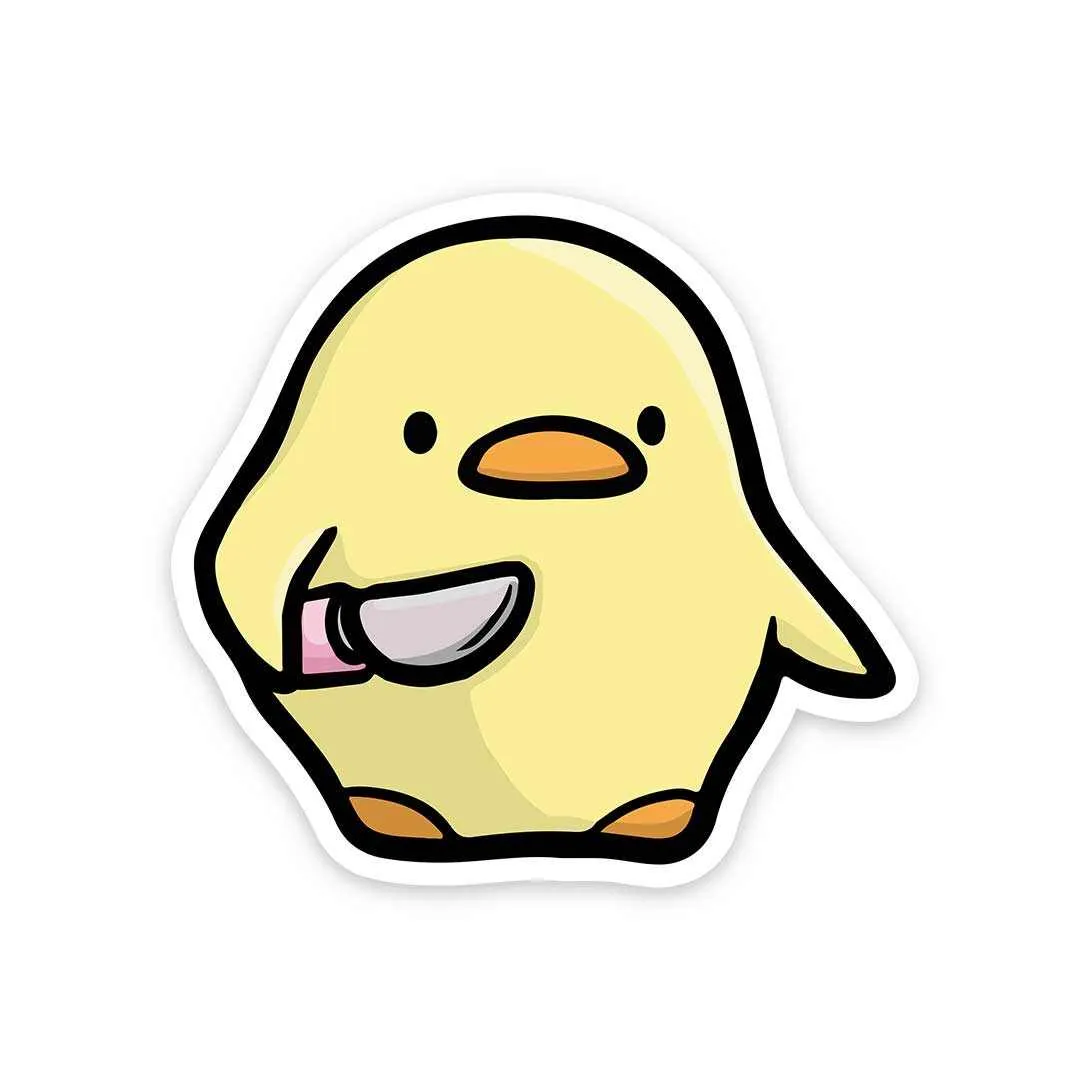 Duck With Knife Sticker
