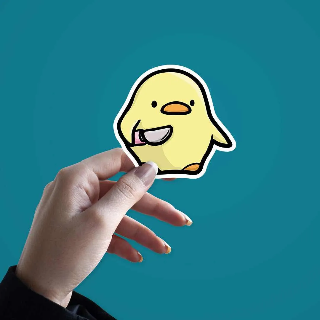 Duck With Knife Sticker