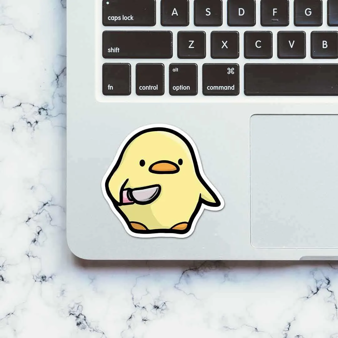 Duck With Knife Sticker
