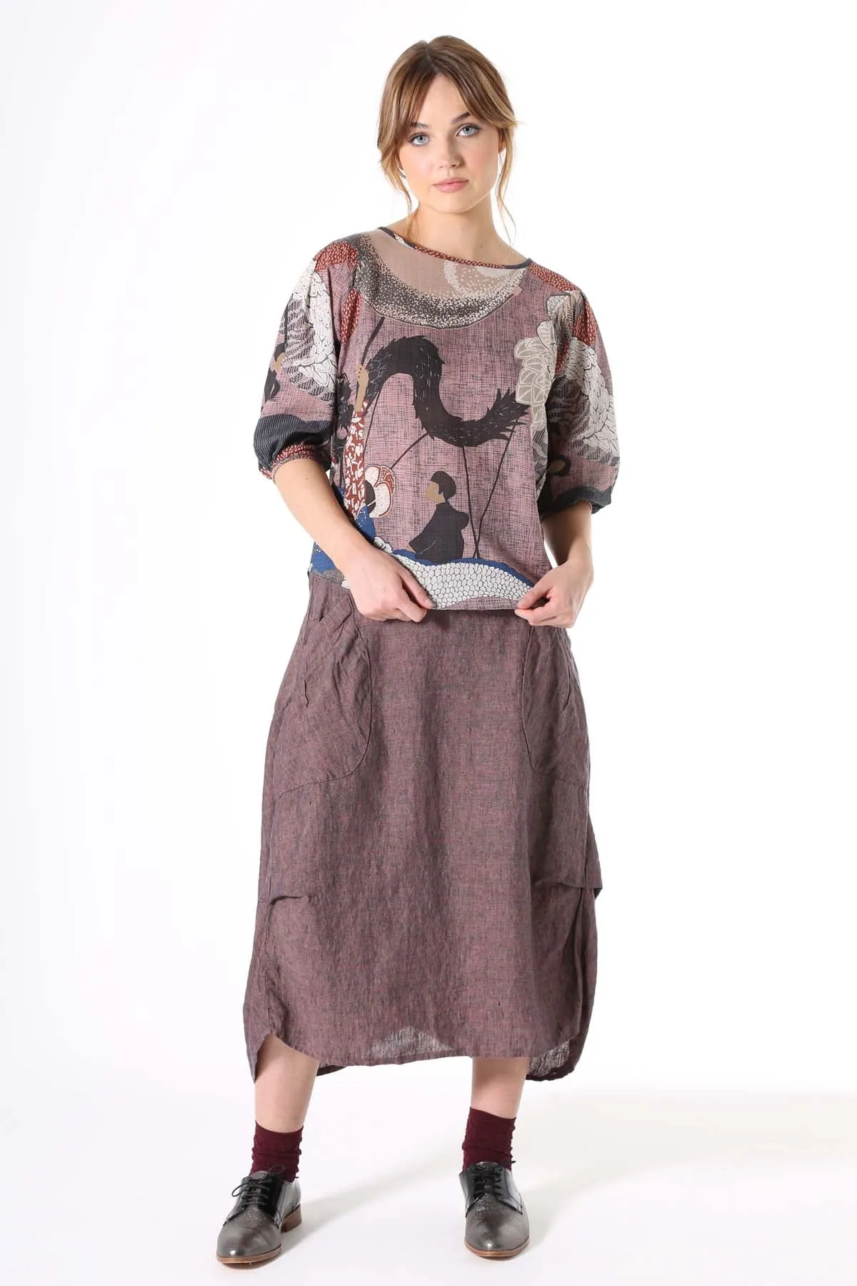Festival Blouse Pink in Seersucker