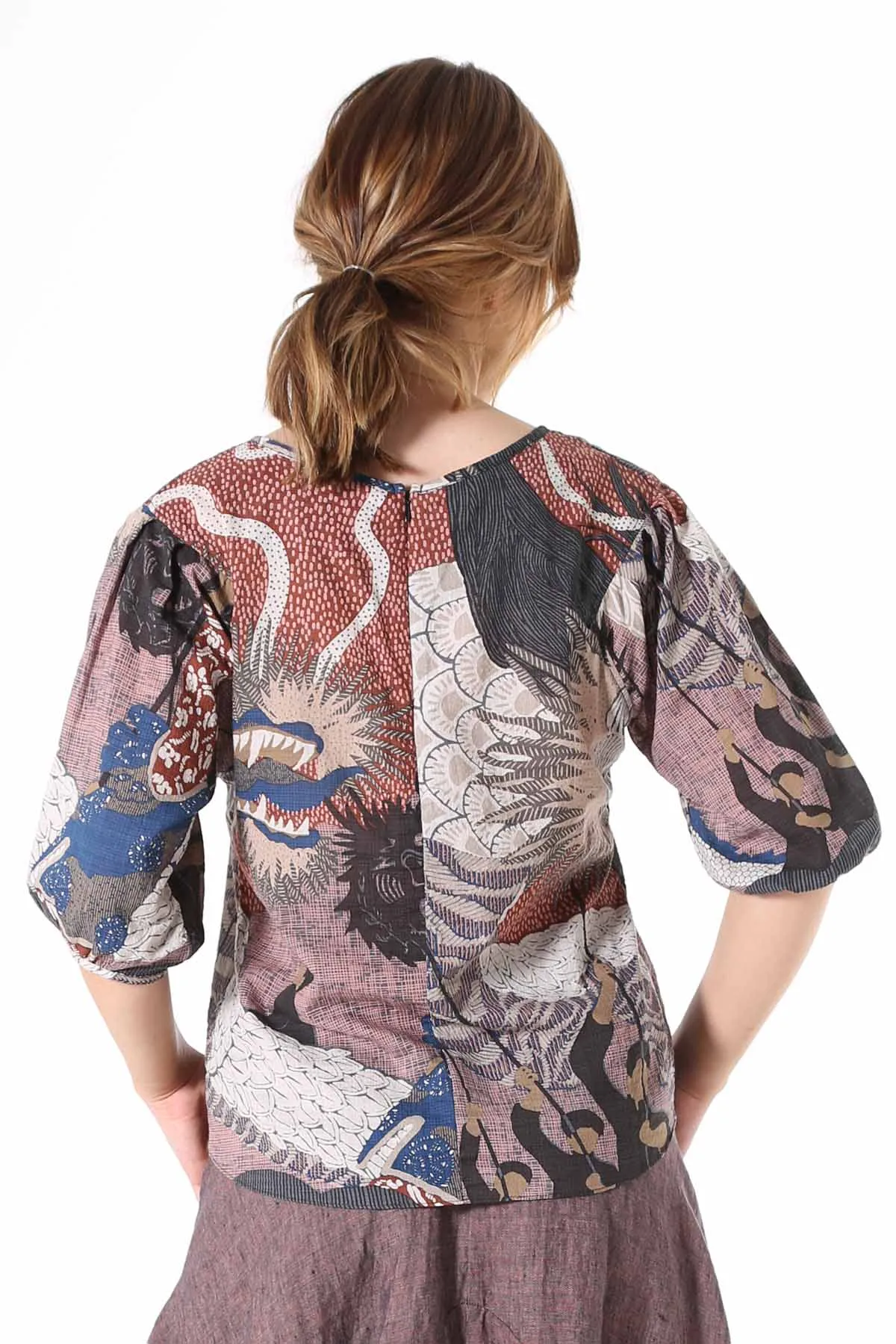Festival Blouse Pink in Seersucker