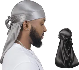 ForceWave 2 Pieces Silky Durag Pack for Men Women Waves, Premium Satin Deluxe Du-rag