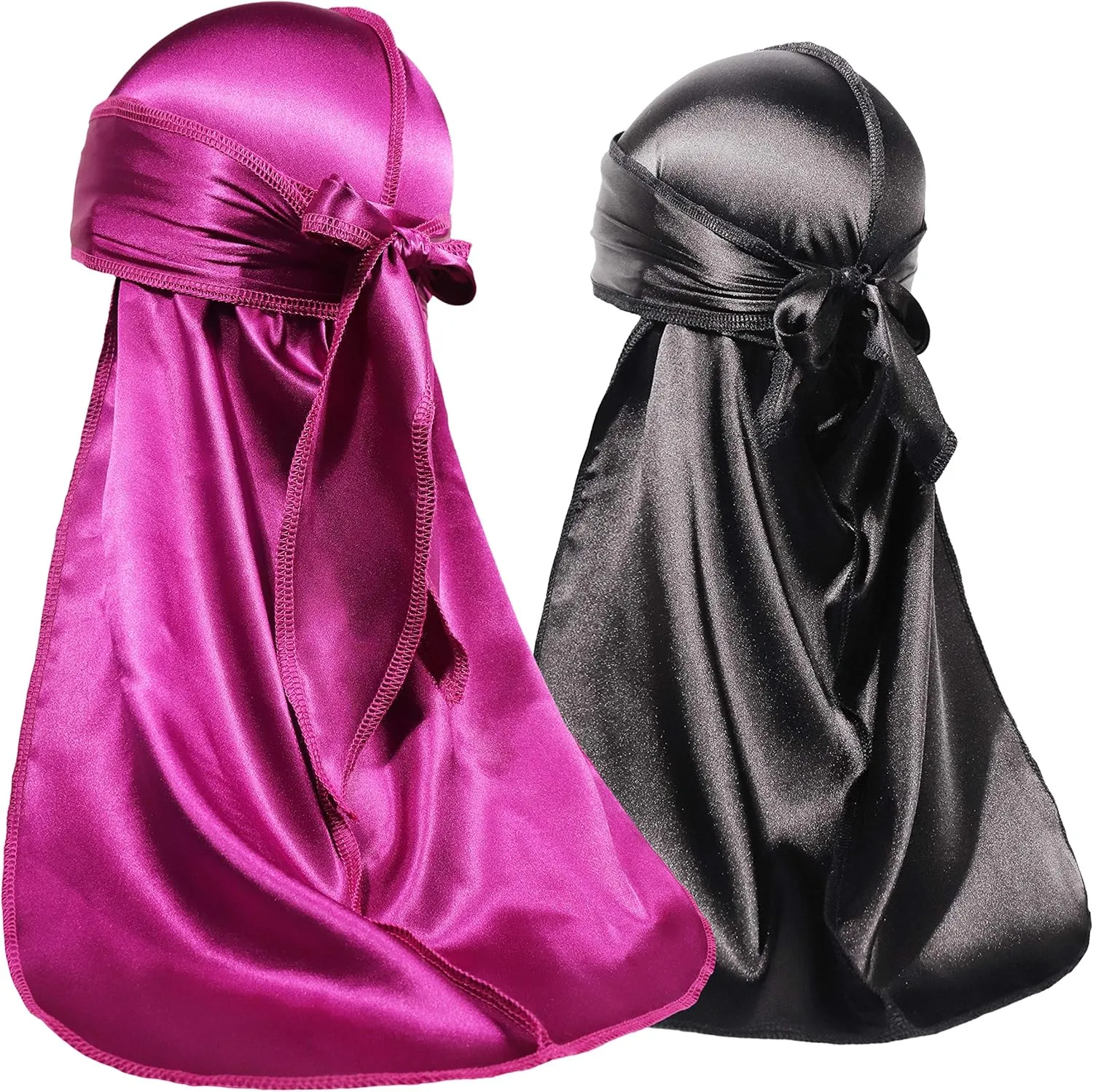 ForceWave 2 Pieces Silky Durag Pack for Men Women Waves, Premium Satin Deluxe Du-rag