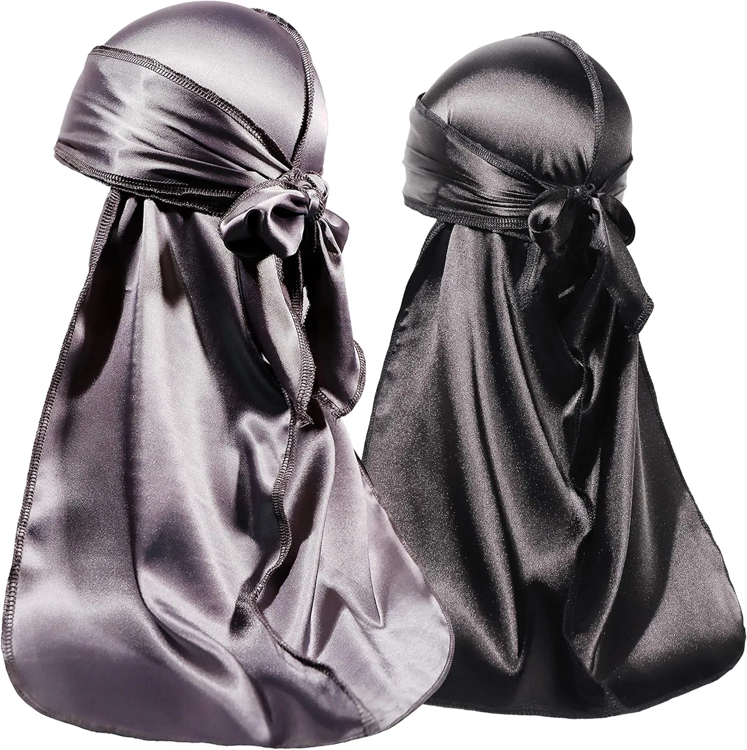 ForceWave 2 Pieces Silky Durag Pack for Men Women Waves, Premium Satin Deluxe Du-rag