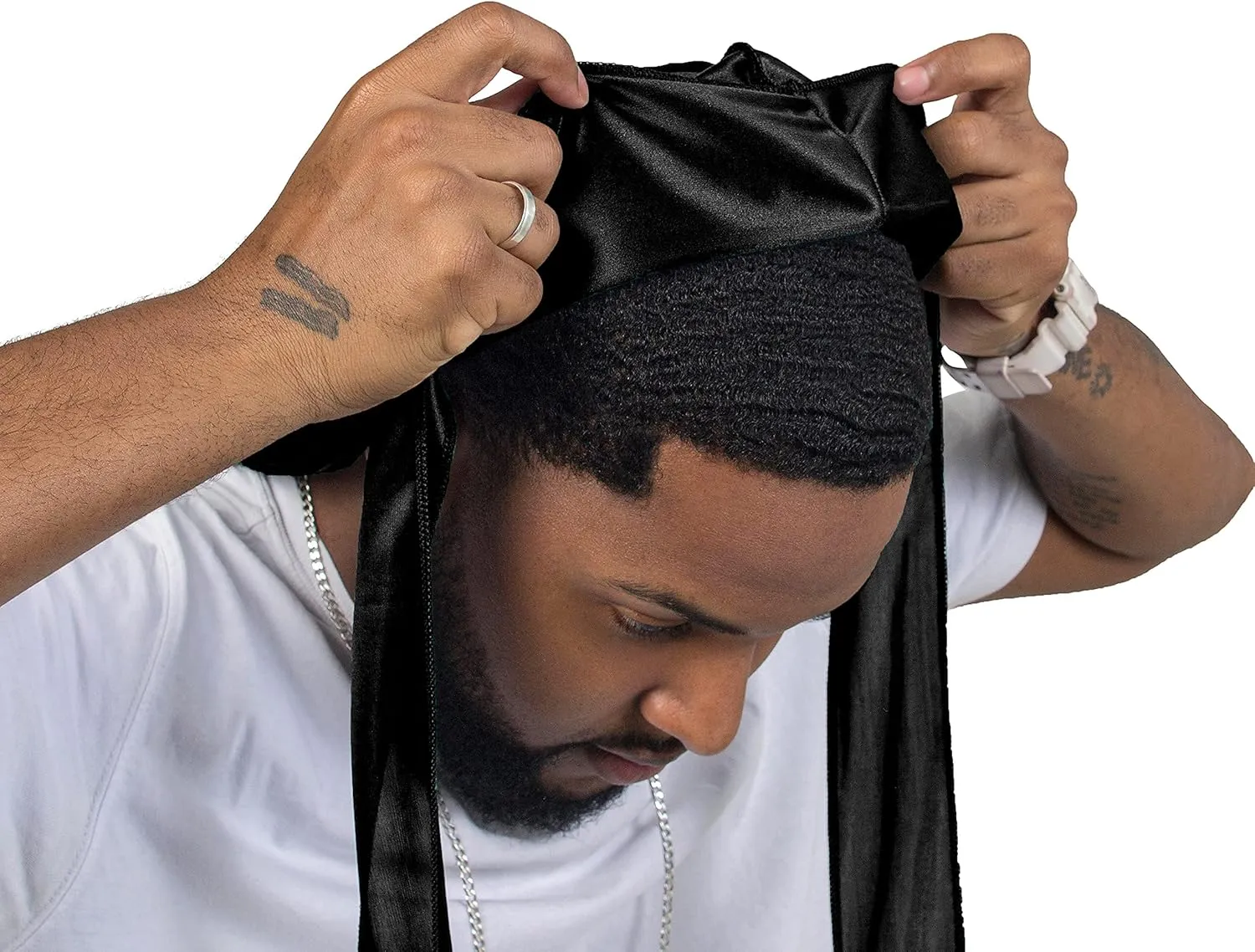 ForceWave 2 Pieces Silky Durag Pack for Men Women Waves, Premium Satin Deluxe Du-rag