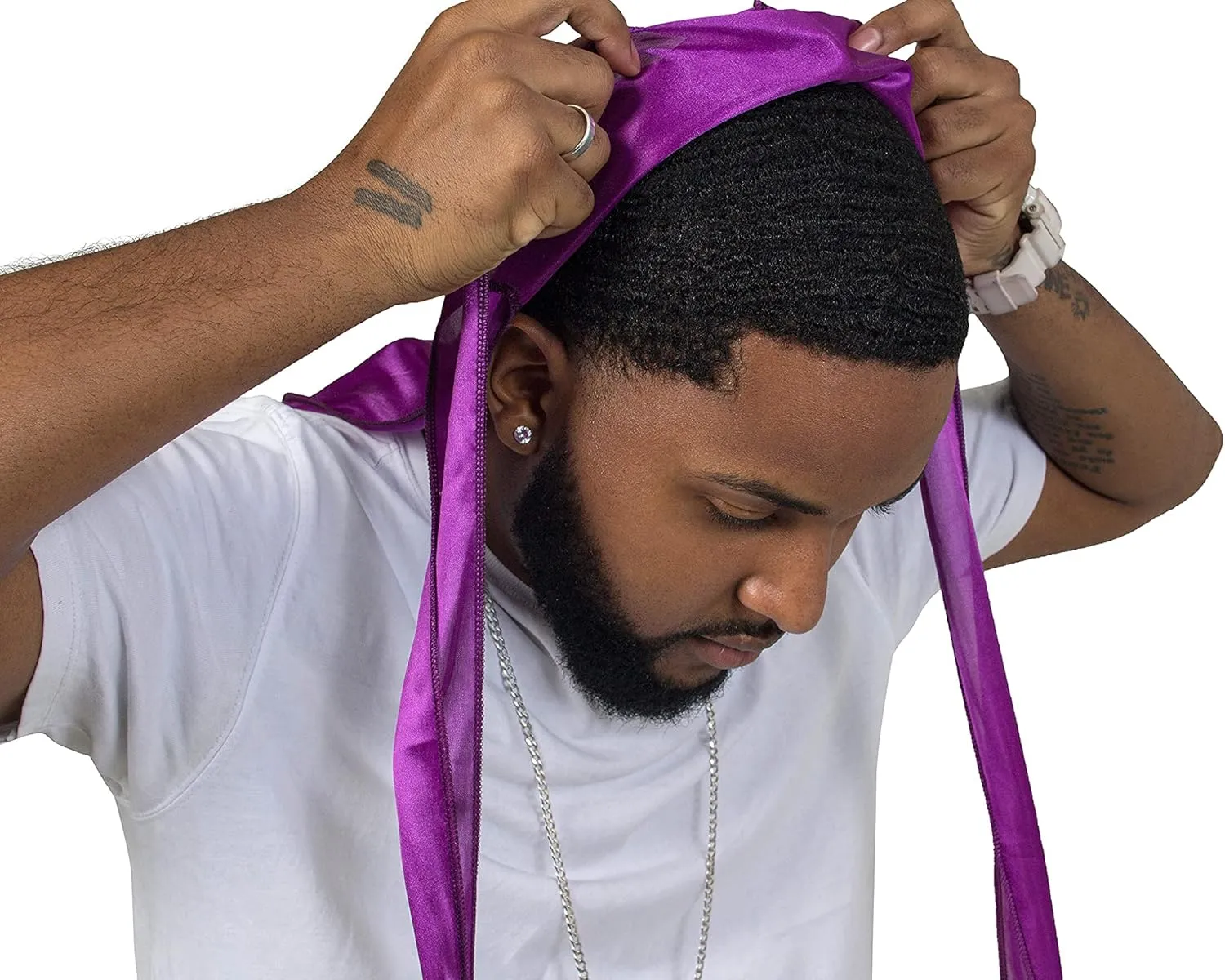 ForceWave 2 Pieces Silky Durag Pack for Men Women Waves, Premium Satin Deluxe Du-rag