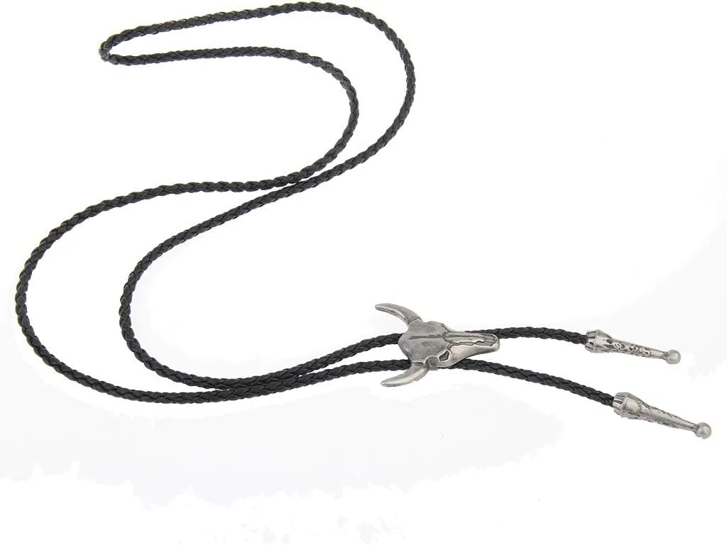 GelConnie Native American Bolo Tie Rodeo Cowboy Leather Necktie Western Necklace Costume Accessories for Men,Women